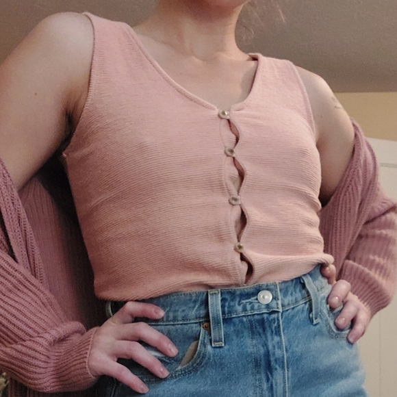 Texture&Thread | Knotted Button Up Tank Top - Picture 7 of 11